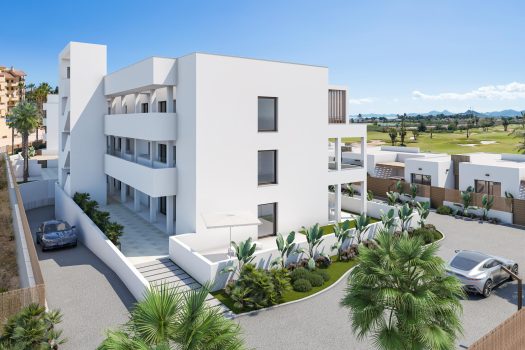 Appartementen met zicht op zee en de golfbaan in La Serena Golf, Los Alcázares