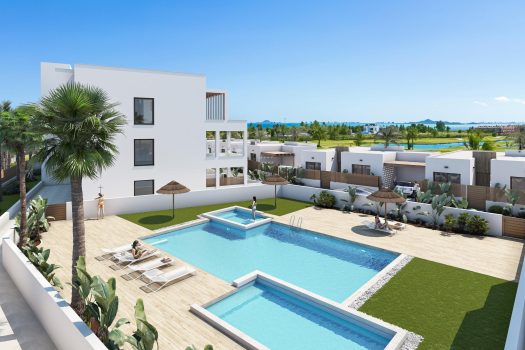 Appartementen met zicht op zee en de golfbaan in La Serena Golf, Los Alcázares